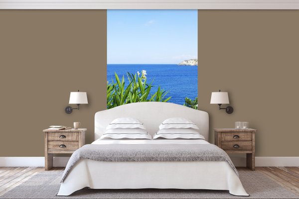 Fototapete selbstklebend - Motiv: Kreta Oleander über der Bucht