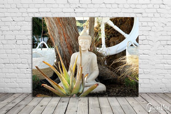 Wandbild: Buddha im Garten - viele Größen
