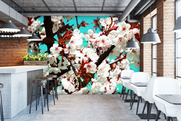 Fototapete selbstklebend: Japan-Style Kirschblüte 2 - (viele Größen)