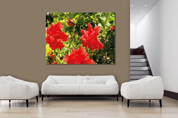 Wandbild: Roter Blütenzauber - Personalisierbar