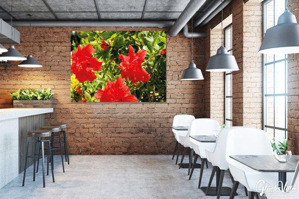 Wandbild: Roter Blütenzauber - Personalisierbar