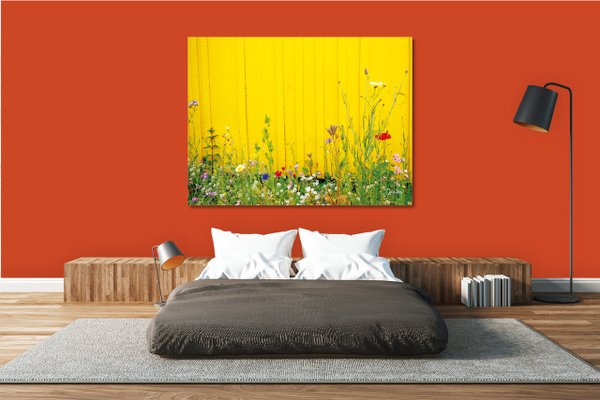 Wandbild: Gelbe Hütte - Personalisierbar