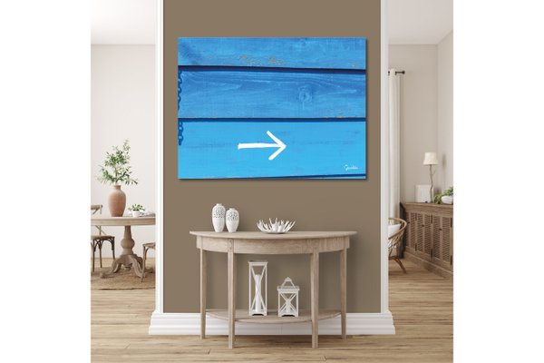 Wandbild: Blaue Hütte - Personalisierbar