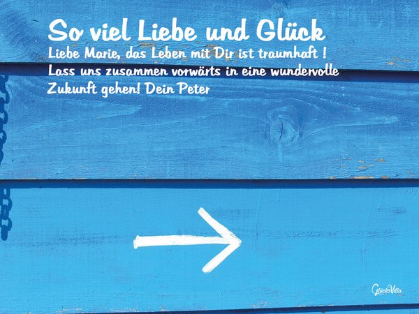 Wandbild: Blaue Hütte - Personalisierbar